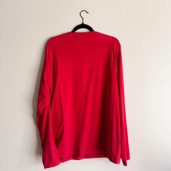 Rhone Red Performance Delta Pique Band Collar Henley Long Sleeve Top XL - Picture 5 of 6